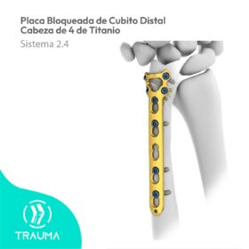 Placa Bloqueada de Cubito Distal Cabeza de 4 de Titanio